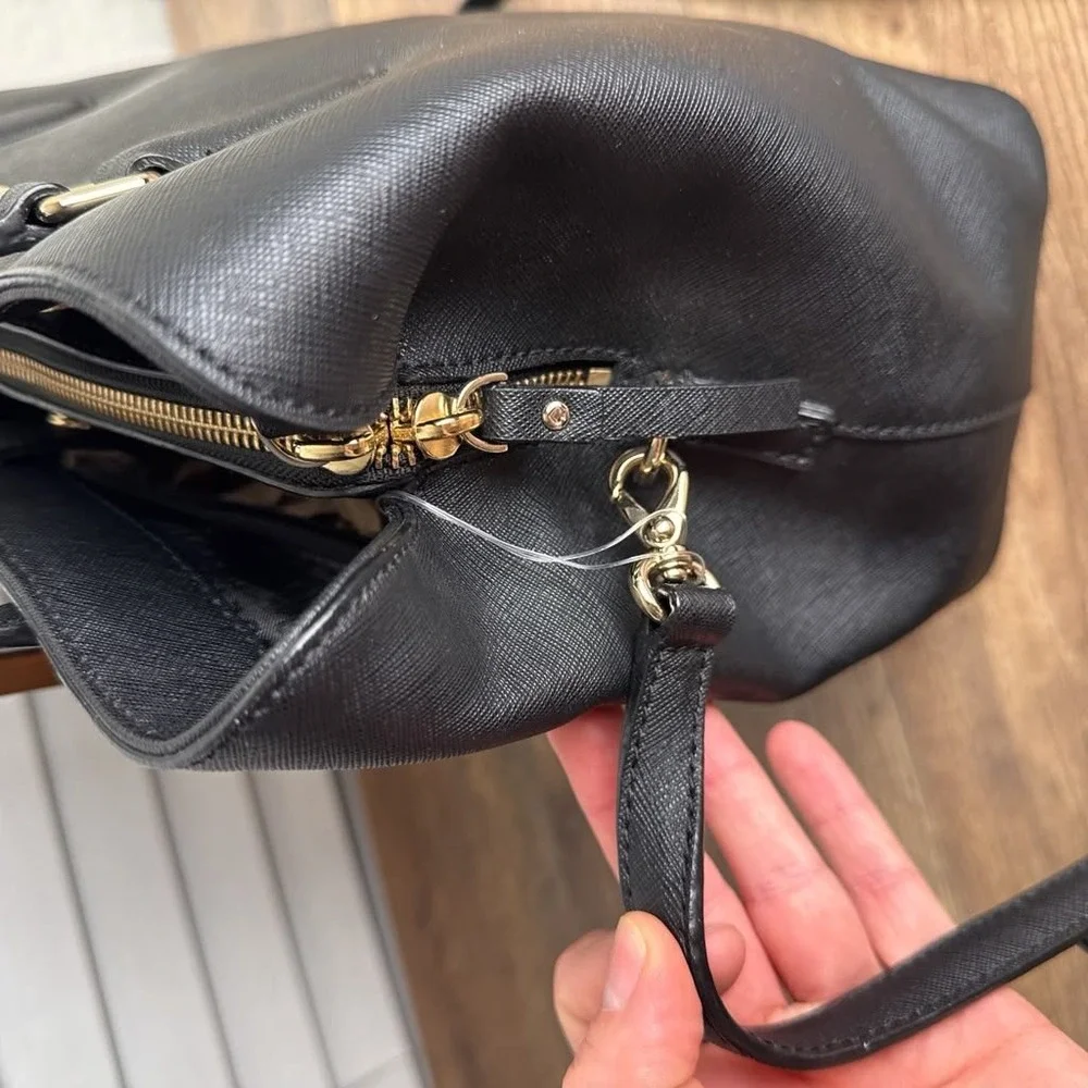Kate Spade Laurel Way Evangelie Black Saffiano Leather Satchel Bag WKRU3930
